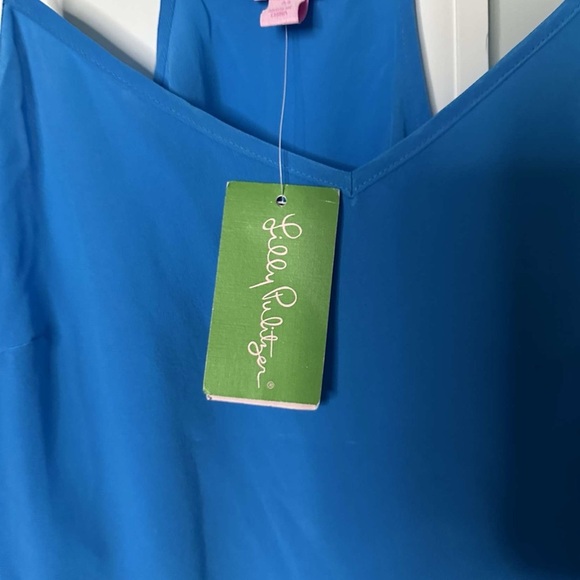 Lilly Pulitzer-Dusk silk tank top-Ariel Blue-Size Medium-NWT - Picture 5 of 13